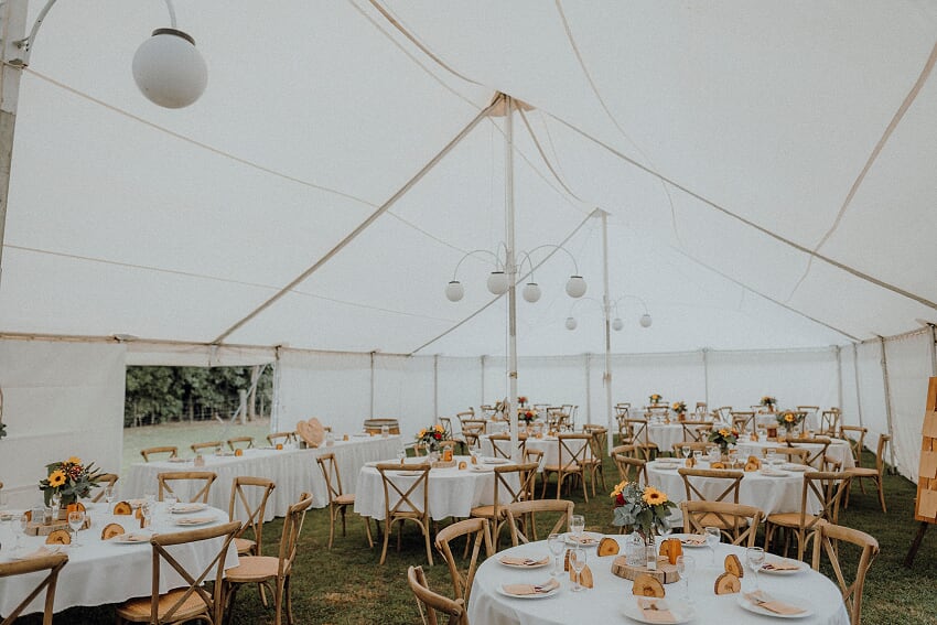 a simple and elegant wedding marquee